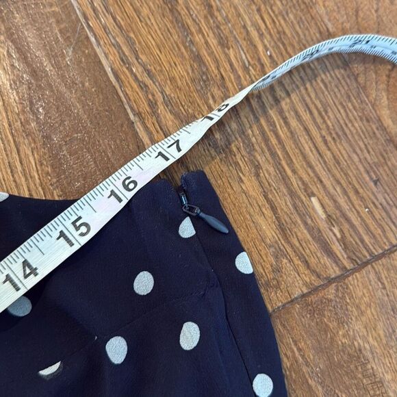 Banana republic sundress navy polka dot fit and flare chiffon dress 6petite - Picture 11 of 15